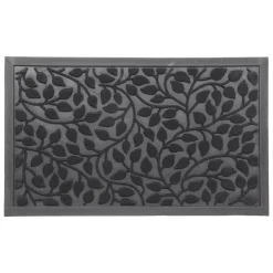 Tappeto d'ingresso antiscivolo (45 x 75 cm) Foglie Nero