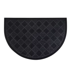 Tappeto d'ingresso semicircolare antiscivolo (40 x 60 cm) Damier Nero