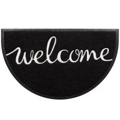 Tappeto d'ingresso semicircolare antiscivolo (45 x 75 cm) Welcome Bianco