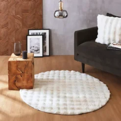 Tappeto in finta pelliccia (120 cm) Toronto Avorio