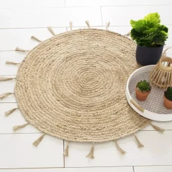Tappeto juta (Ø80 cm) Lurex Cosy Beige