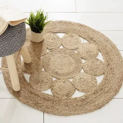 Tappeto juta (D80 cm) Giusti Beige naturale