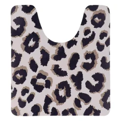 Tappeto per wc antiscivolo con sagoma leopardata (45 x 50 cm) Serengeti Nero e Bianco
