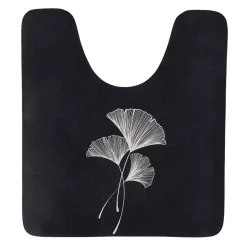 Tappeto per wc antiscivolo (45 x 50 cm) Zen Gingko Nero
