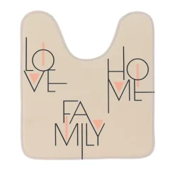 Tappeto per wc in microfibra (45 x 50 cm) Minimalist Beige grigio