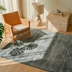 Tappeto rettangolare da soggiorno tessuto (140 x 200 cm) Antico Grigio
