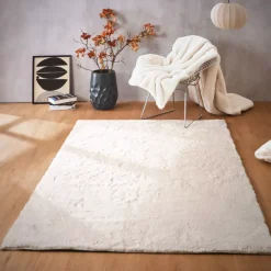 Tappeto rettangolare in finta pelliccia (140 x 200 cm) Finn Bianco