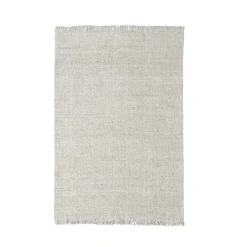 Tappeto rettangolare in lana tessuta per soggiorno (140 x 200 cm) Jacks Beige