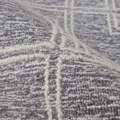 Tappeto rettangolare per soggiorno in lana tafted (160 x 230 cm) Yutoo Grigio