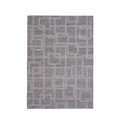 Tappeto rettangolare per soggiorno in lana tafted (160 x 230 cm) Yutoo Grigio
