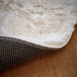 Tappeto rotondo in finta pelliccia (80 cm) Finn Bianco