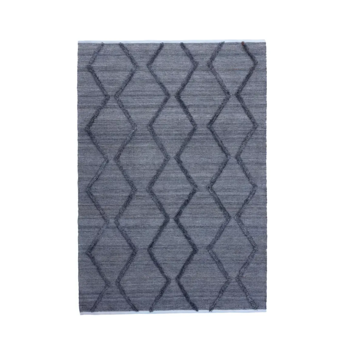 Tappeto da soggiorno rettangolare in materiale riciclato tinto (140 x 200 cm) Noori Grigio