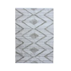 Tappeto da soggiorno rettangolare in materiale riciclato tufted (140 x 200 cm) Kaito Avorio