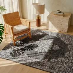 Tappeto da soggiorno rettangolare jacquard (160 x 230 cm) Sana Grigio