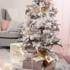 Tappeto per albero rotondo Ecopelliccia grigia