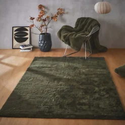 Tappeto rettangolare in finta pelliccia (140 x 200 cm) Finn Verde kaki