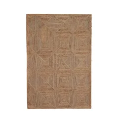 Tappeto rettangolare per soggiorno juta intrecciato a mano (140 x 200 cm) Anaya Marrone