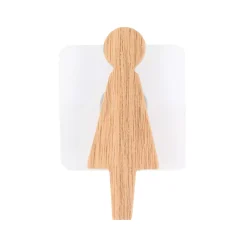 Targa porta WC Donna adesiva in acacia Easy chic Naturale