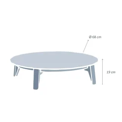 Tavolino basso rotonde (P68 cm) Monte Carlo Bianco
