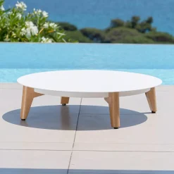 Tavolino basso rotonde (P86 cm) Monte Carlo Bianco