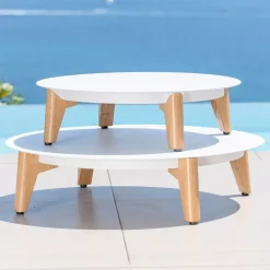 Tavolino basso rotonde (P86 cm) Monte Carlo Bianco