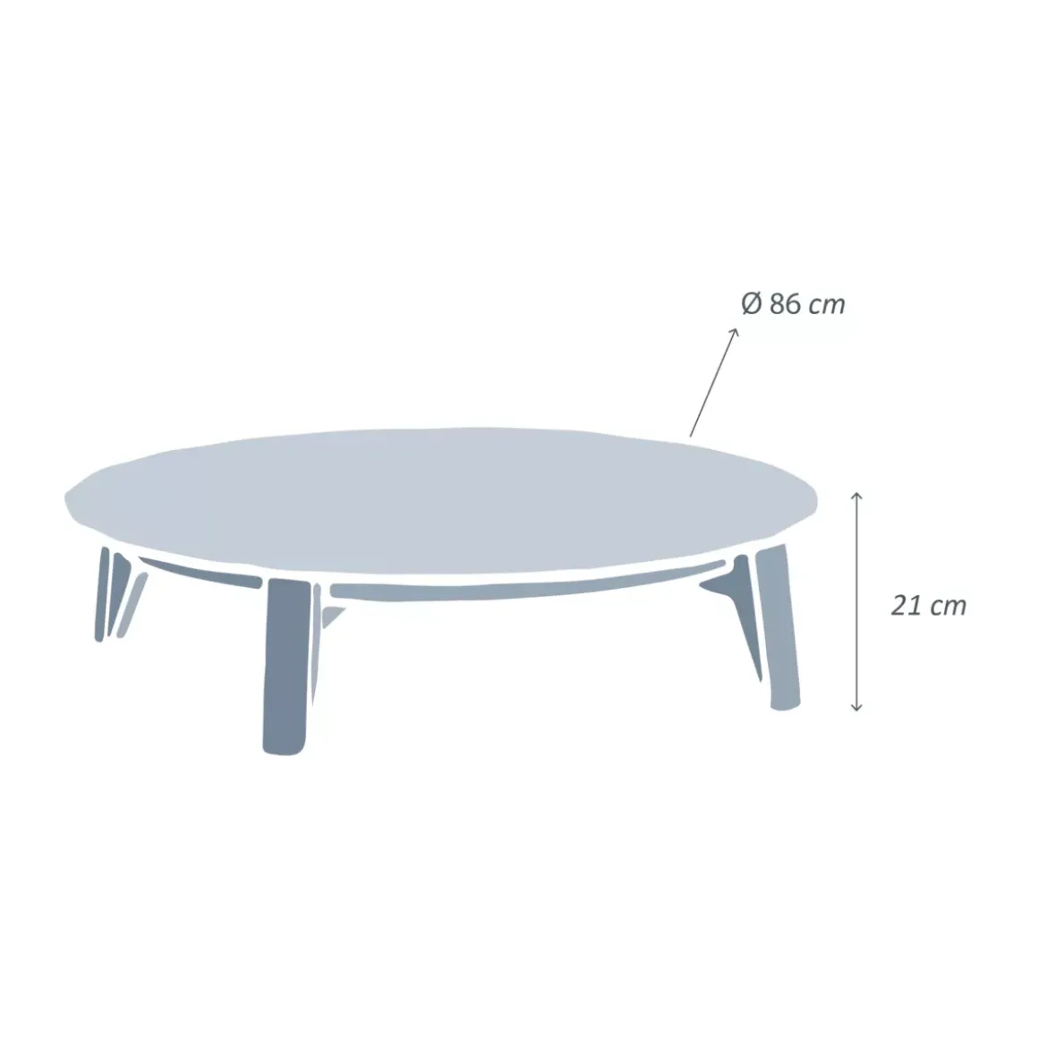 Tavolino basso rotonde (P86 cm) Monte Carlo Bianco