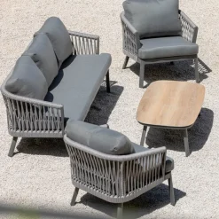 Tavolino da giardino rettangolare in alluminio Amalfi Grigio antracite