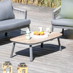 Tavolino da giardino rettangolare in alluminio Amalfi Grigio antracite