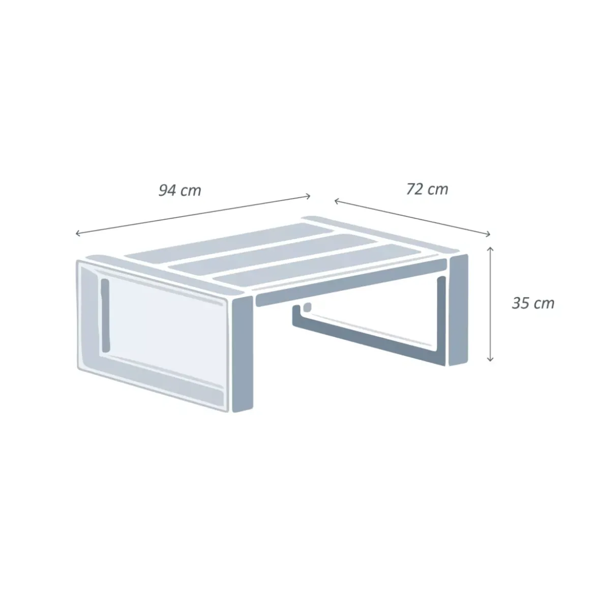 Tavolino da giardino rettangolare in alluminio (94 x 72 cm) Elba Grigio antracite