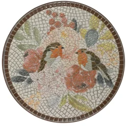 Tavolino d'appoggio rotondo in mosaico (H46 x D39 cm) Aberdeen Marrone