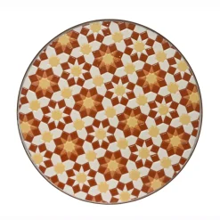 Tavolino d'appoggio rotondo in mosaico (H46 x D39 cm) Madrid Marrone