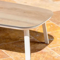 Tavolino rettangolare alluminio Amalfi Bianco