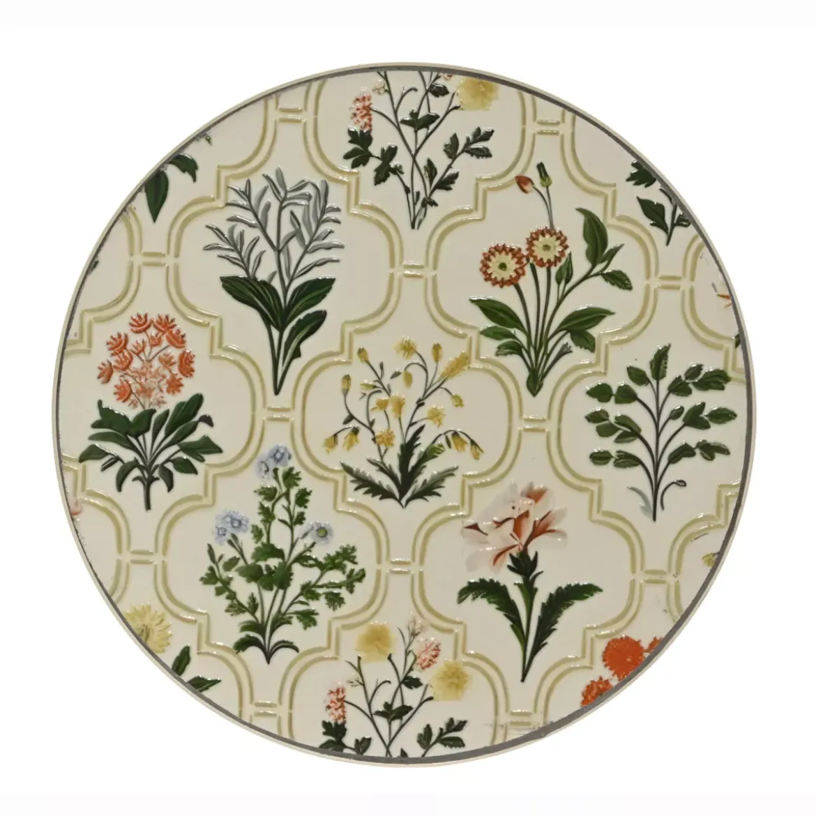 Tavolino rotondo in mosaico (H46 x D39 cm) Coimbra Crema