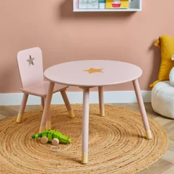 Tavolino bambino legno (H44 cm) Stars Rosa