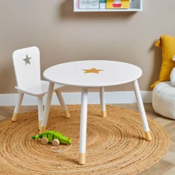 Tavolino bambino legno (H44 cm) Stars Bianca
