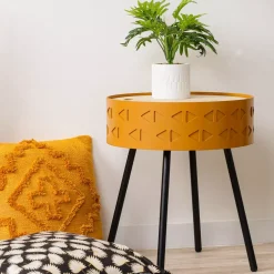 Tavolino con contenitore Shiro Giallo senape