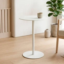 Tavolino in metallo (H53 cm) Lugani Bianco