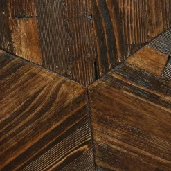 Tavolino rotondo in legno (Alt 40 cm) Davao Nero e marrone