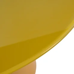 Tavolino rotondo in vetro e MDF (H42 cm) Jila Giallo