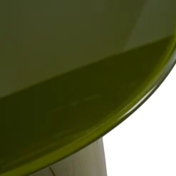 Tavolino rotondo in vetro e MDF (H42 cm) Jila Verde