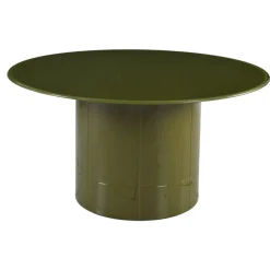 Tavolino rotondo in vetro e MDF (H42 cm) Jila Verde