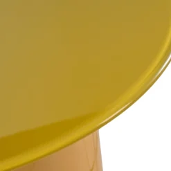 Tavolino rotondo in vetro e MDF (H51 cm) Jila Giallo