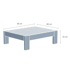 Tavolo basso quadrato Borneo Naturale