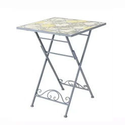 Tavolo bistro quadrato pieghevole in mosaico (58 x 58 cm) Sorrento Azzurro