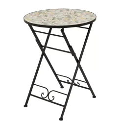 Tavolo bistro rotondo pieghevole in mosaico (D58 cm) Lisse Pastel