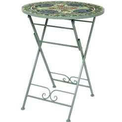 Tavolo bistrot rotonda pieghevole mosaico (60 cm) Cancùn Verde Salvia