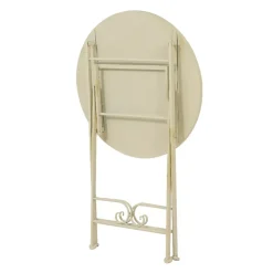 Tavolo bistrot rotondo pieghevole in mosaico Genève Crema