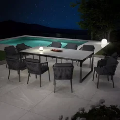 Tavolo da giardino 10 posti Alluminio/Ceramica Kore (240 x 120 cm) Grigio antracite