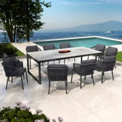 Tavolo da giardino 10 posti Alluminio/Ceramica Kore (240 x 120 cm) Grigio antracite