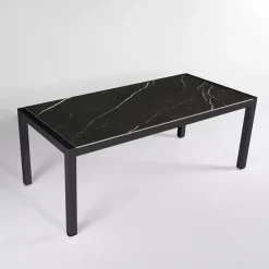 Tavolo da giardino 8 posti alluminio e ceramica (180 x 90 cm) Modena Nero marmorizzato
